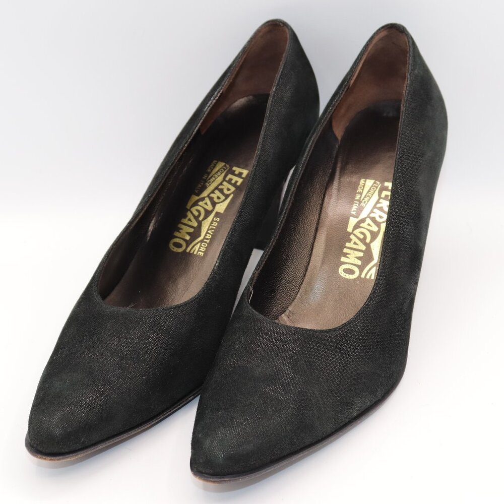 Salvatore Ferragamo Vintage Women's Black Heels Size 8-1/2B